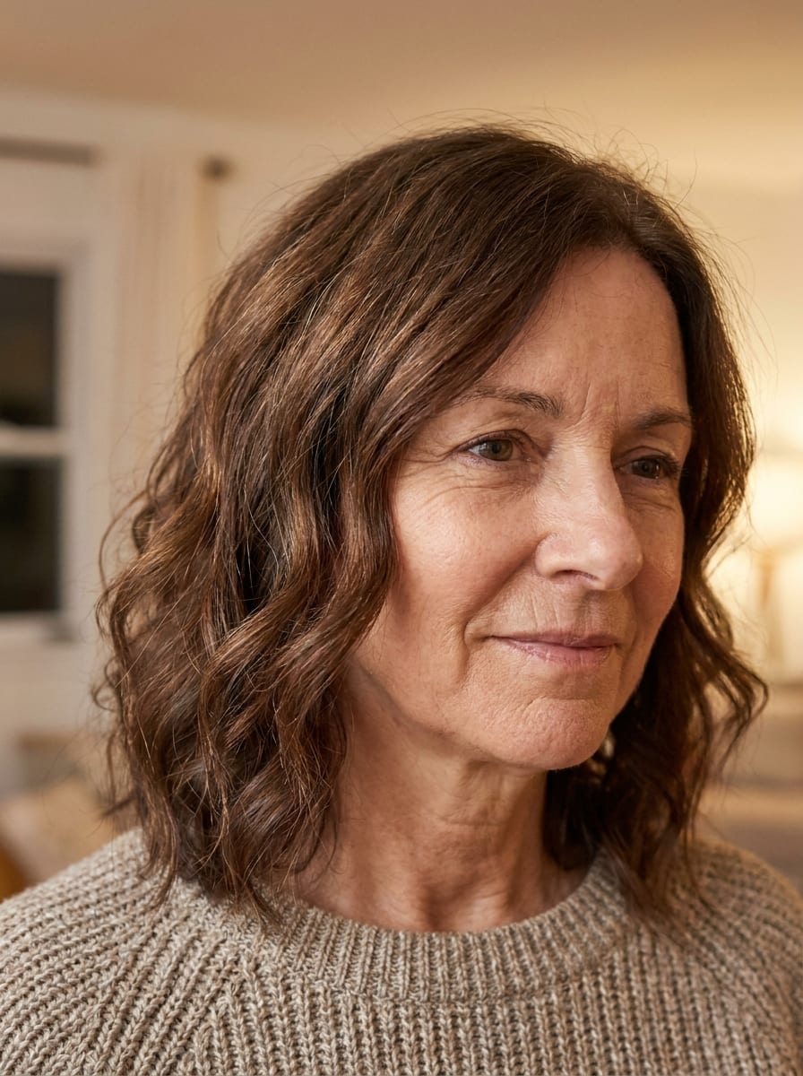Kurzer Bob mit weichen Wellen - Frisur ab 50 für feines Haar